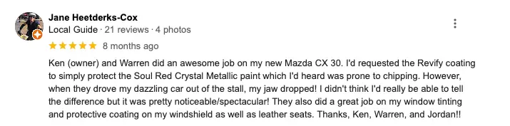 Janes Google Review