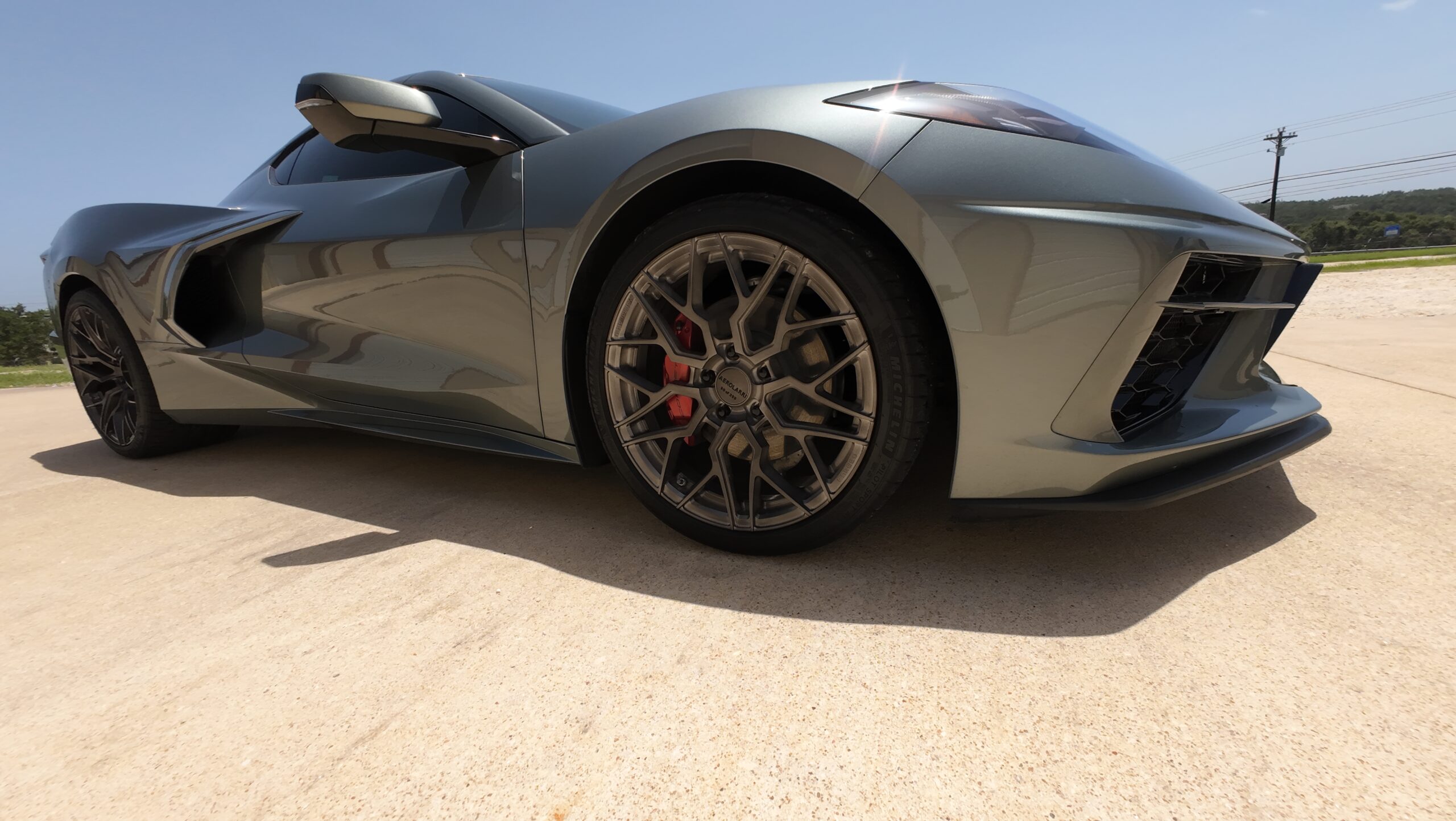 corvette c8 with gtechniq crystal serum ultra ceramic coating